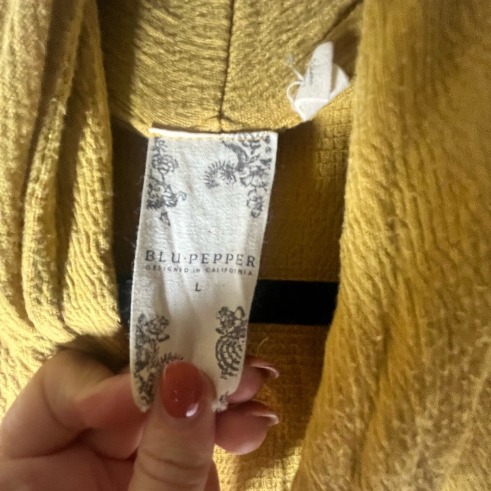 Blu Pepper Mustard Wrap Blouse - Picture 3 of 4